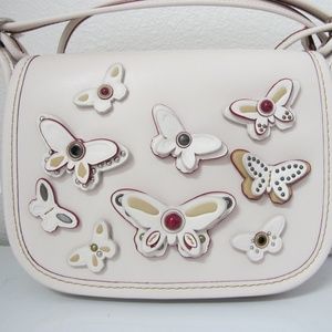 New Coach Patricia 18 Butterfly Applique Saddle Handbad